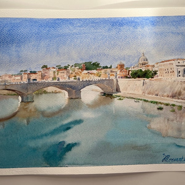 Rome. Journée ensoleillée_Aquarelle originale