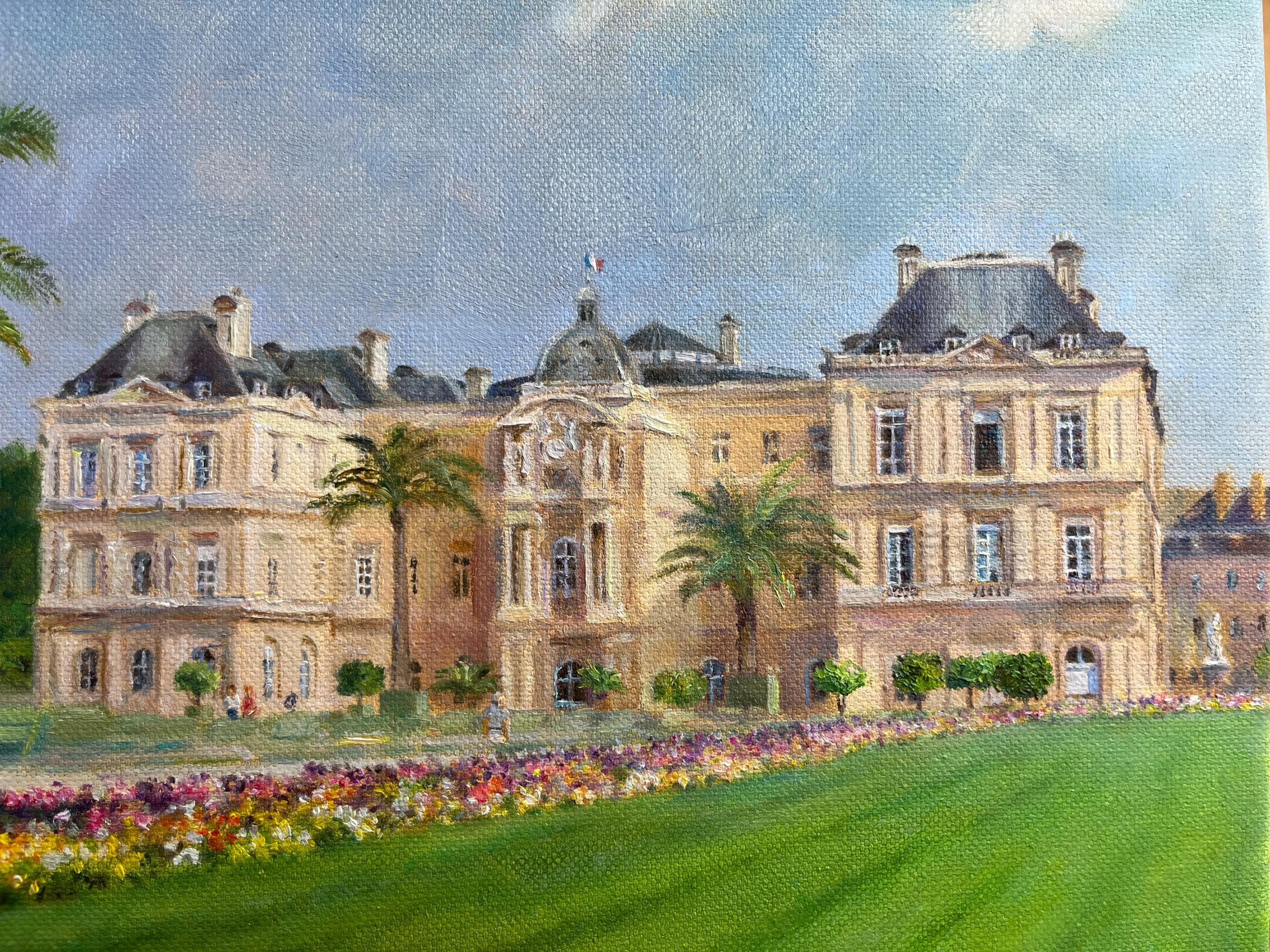 オリジナル油絵_リュクサンブール公園_パリ_フランス - Etsy 日本
