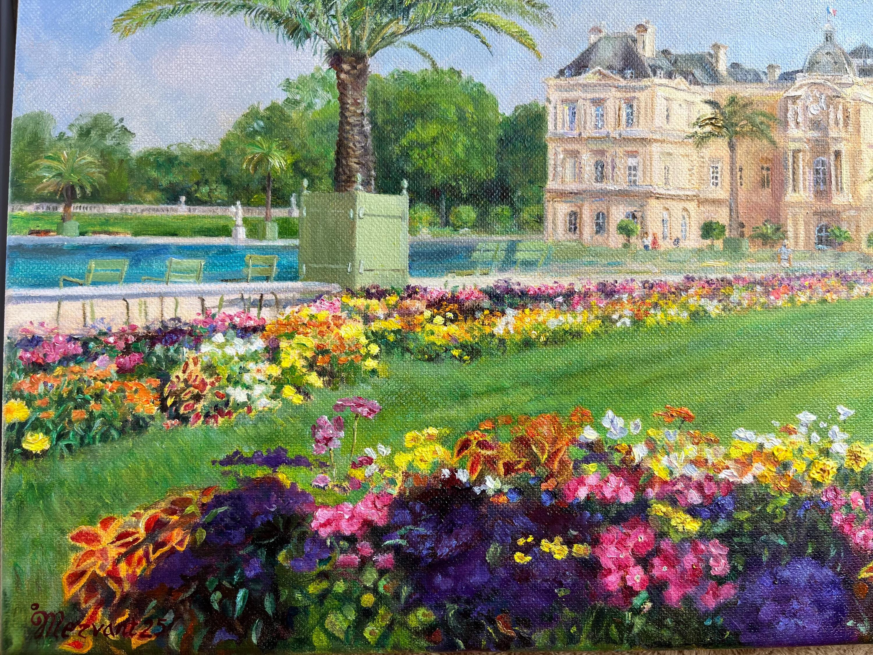 オリジナル油絵_リュクサンブール公園_パリ_フランス - Etsy 日本