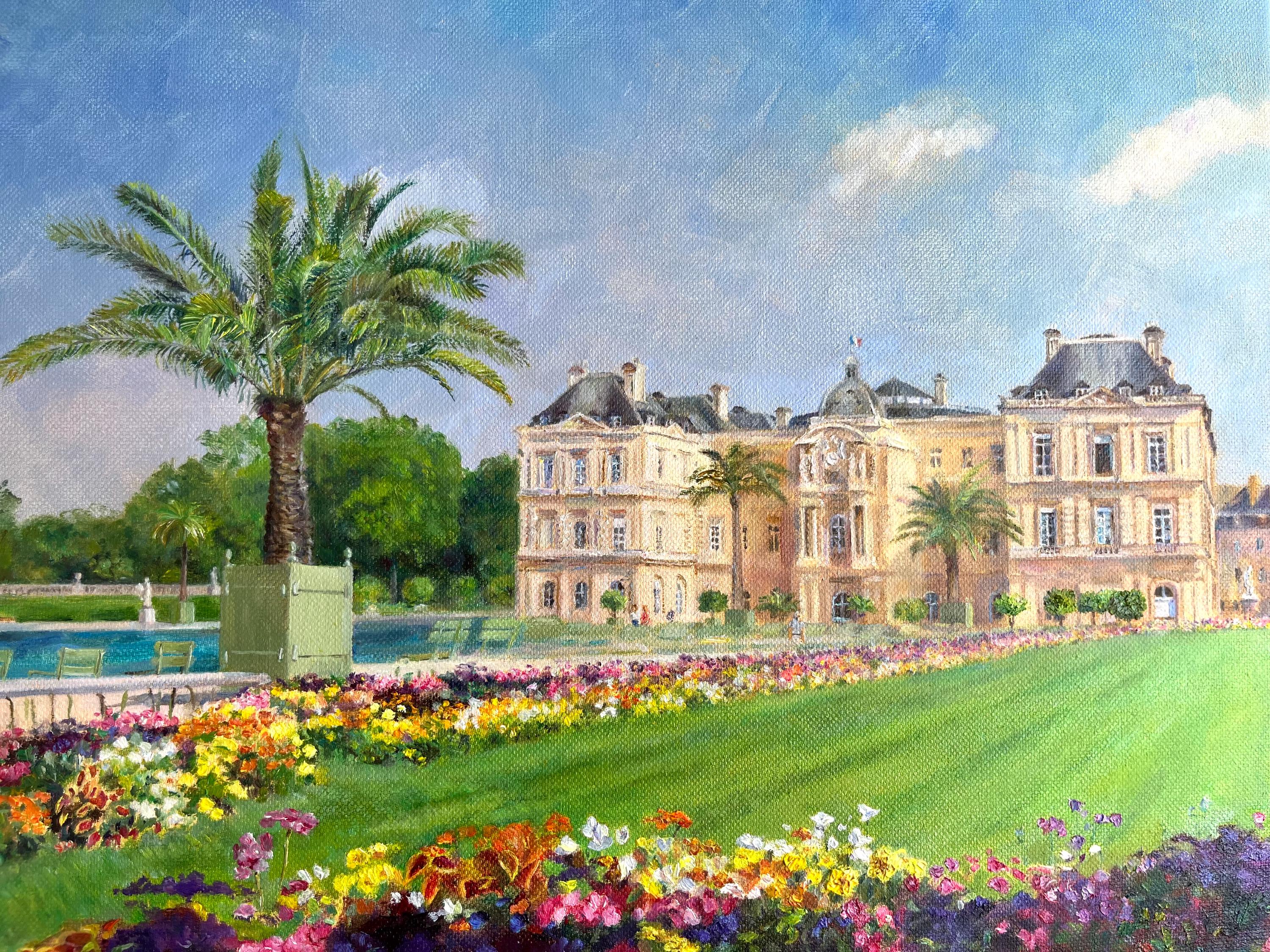 オリジナル油絵_リュクサンブール公園_パリ_フランス - Etsy 日本