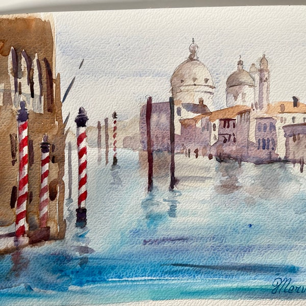 Venise. Le Grand Canal_Aquarelle originale