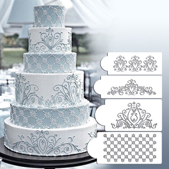 Cakes Designer Pet Stencils 4 Floors Pastry Decorating Etsy