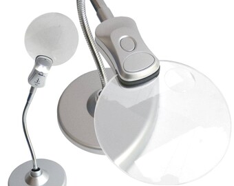 Lamp Magnifier desktop LED magnification x 2 on 90 mm + x 6 on 21 mm Flexible