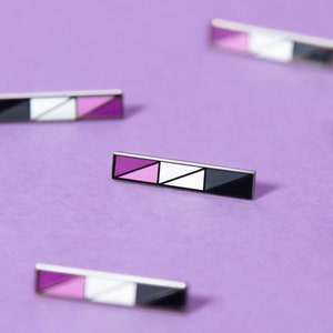 Asexual Bar Pin — Ace Pride Flag Accessory Lapel Asexuality Aromantic Aceromantic Aro Grey Gray-A Demisexual Acearo Aroace Cupiosexual Aego