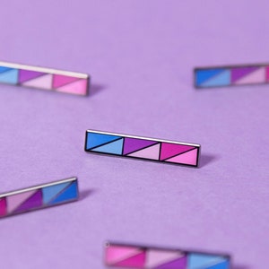 Bisexual Bar Pin — Subtle Bi Pride Flag Accessory LGBT Lesbian Gay Bisexuality Sticker Bracelet Earrings Biromantic Queer Enamel Lapel Badge