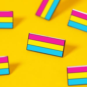 Pansexual Flag Pin — Subtle Pride Accessory Enamel LGBT Minimal Queer Love Omnisexual Bisexual Bicurious Gynosexual Polyamory Sapiosexual
