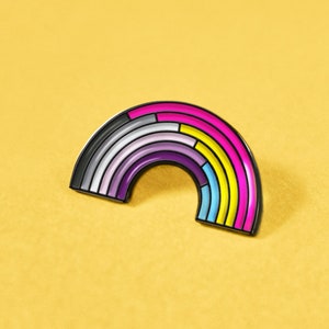 Asexual/Panromantic Rainbow Pin — Pansexual Pan Meaning Exist Valid Wiki Pride Accessory Sticker Badge Omnisexual Bisexual Queer Pan Flag