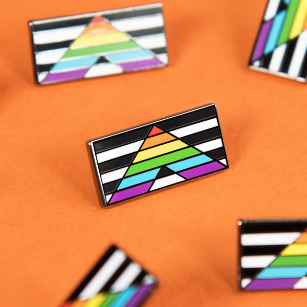 LGBT Ally Flag Pin — Enamel Badge Gay Pride Lapel Straight Sticker Shirt LGBT Progress Charity Lesbian Bisexual Trans Support Teacher Gift