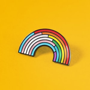 Trans/Rainbow Pin — Enby Badge Subtle Pride Accessory LGBT FTM MTF Nonbinary Queer Transgender Ally Support Genderflux Genderqueer Bigender