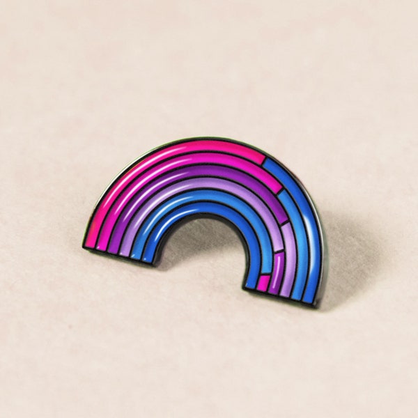 Bisexual Rainbow Pin — Gay Pride Badge Accessory Pansexual Bi Queer Omnisexual Sticker Flag Bracelet Necklace Ring Earring Enamel Patch