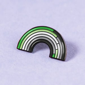 Aromantic Rainbow Pin — Aro Pride Accessory Badge Aroace Acearo Demiromantic Demisexual Acespec Arospec Aspec Asexuality Shirt Lapel Brooch