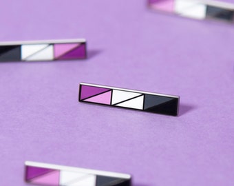 Asexual Bar Pin — Ace Pride Flag Accessory Lapel Asexuality Aromantic Aceromantic Aro Grey Gray-A Demisexual Acearo Aroace Cupiosexual Aego