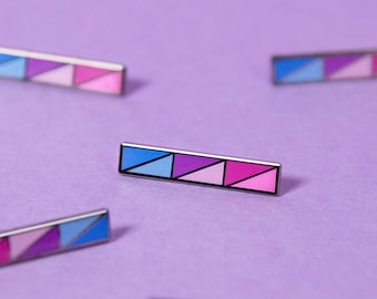 Bisexual Bar Pin — Subtle Bi Pride Flag Accessory LGBT Lesbian Gay Bisexuality Sticker Bracelet Earrings Biromantic Queer Enamel Lapel Badge