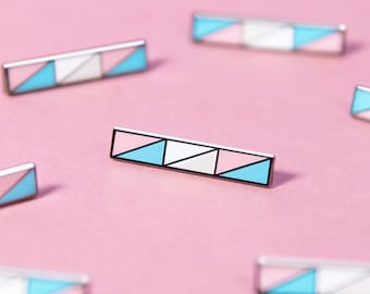 Transgender Bar Pin — Subtle Trans Pride Flag Enamel Accessory Agender FTM MTF Nonbinary Genderfluid Genderqueer Pronoun Intersex Enamel Pin