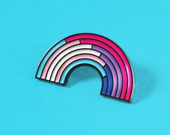 Trans/Bisexual Rainbow Pin — Genderqueer Pride Sticker Badge Bi Biromantic Enby Nonbinary Nonconforming Genderfluid Genderflux Enby LGBTQIA