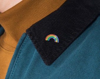 Refracted Rainbow Pin — Rainbow Badge Subtle Pride Accessory Badge LGBT Gay Lesbian Bisexual Queer Trans Asexual Ally Enamel Pin Patch