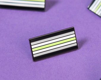 The Agender Flag Enamel Pin