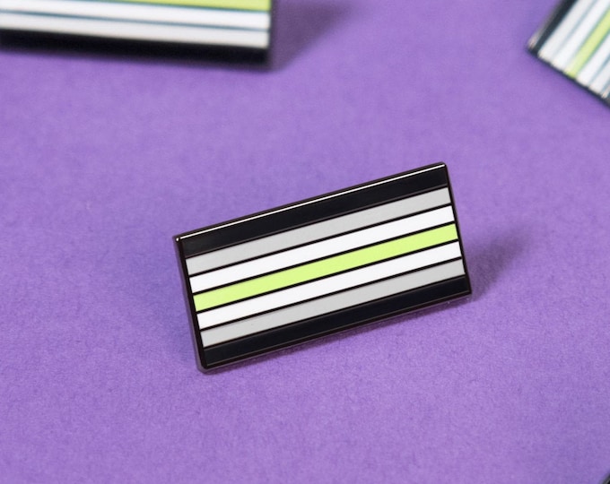 The Agender Flag Enamel Pin