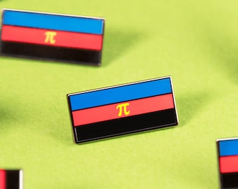 Polyamory 'Pi' Pride Flag Pin — Subtle Lapel Badge Jewelry Necklace Polyamorous Polyamproud Tricolour Polyamoury Polyamourous Poly Bracelet