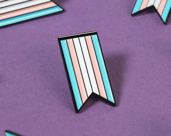 The Transgender Ribbon Enamel Pin