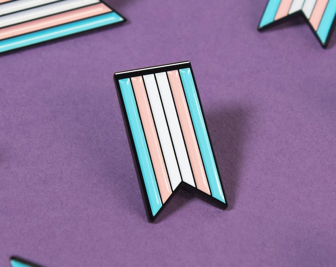The Transgender Ribbon Enamel Pin