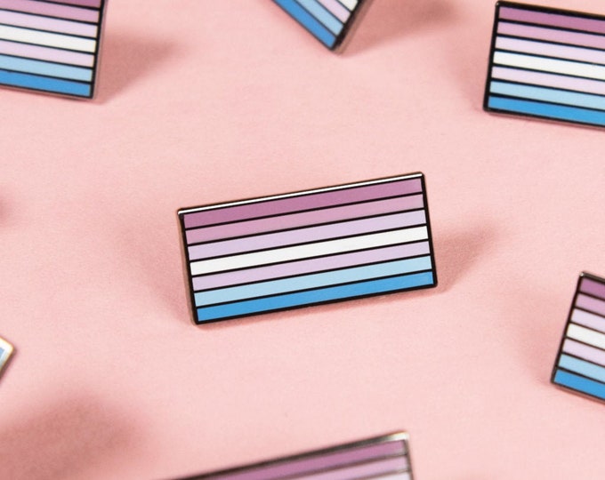 The Bigender Flag Enamel Pin