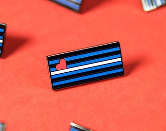 Leather Pride Flag Pin — Subtle Gay Lapel Pin Badge Leatherman Subculture Mister Kink Parade BDSM S&M Erotic Fashion Fetish Gear Harness