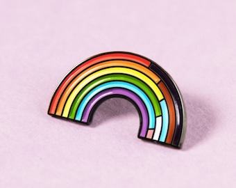 Inclusive Rainbow Pin — Progress LGBT Pride Wedding Enamel Badge Black Trans Lives Sticker Gay Lesbian Bisexual Queer Birthday Earring Gift