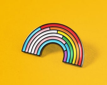 The Trans/Rainbow Enamel Pin