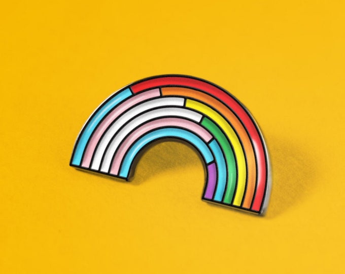The Trans/Rainbow Enamel Pin
