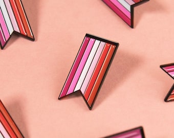 The Lesbian Ribbon Enamel Pin