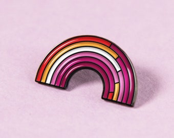 The Community Lesbian Rainbow Enamel Pin