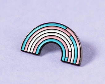 Trans Rainbow Pin — Enby Badge Subtle Pride Accessory LGBT Gay FTM MTF Queer Trans Transgender Ally Support Agender Pangender Multigender