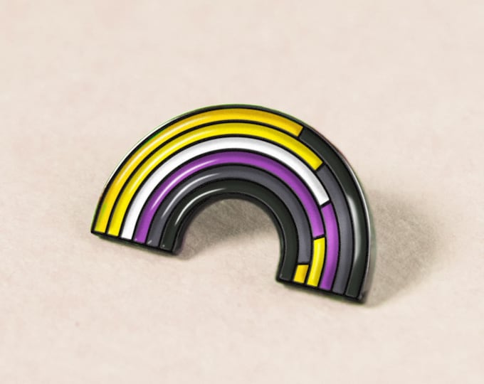 The Non-Binary Rainbow Enamel Pin