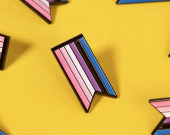The Genderfluid Ribbon Enamel Pin