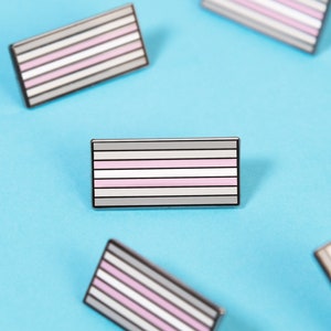 Demigirl Flag Pin — Demigender Pride Button Deminonbinary Nonbinary Demifemale Demifluid Demiflux Gender Dysphoria Genderfluid Demiwoman