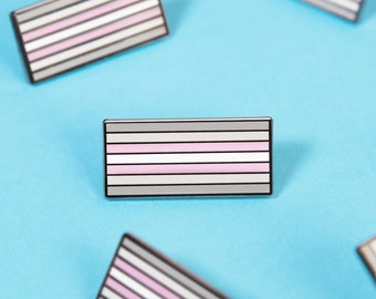 Demigirl Flag Pin — Demigender Pride Button Deminonbinary Nonbinary Demifemale Demifluid Demiflux Gender Dysphoria Genderfluid Demiwoman