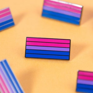 Bisexual Flag Pin — Subtle Pride Accessory Enamel Badge LGBT Queer Bi Bicurious Biromantic Pansexual Demisexual Kinsey Flag Pink Triangle