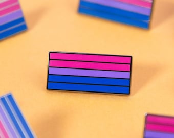 Bisexual Flag Pin — Subtle Pride Accessory Enamel Badge LGBT Queer Bi Bicurious Biromantic Pansexual Demisexual Kinsey Flag Pink Triangle