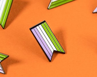 The Genderqueer Ribbon Enamel Pin