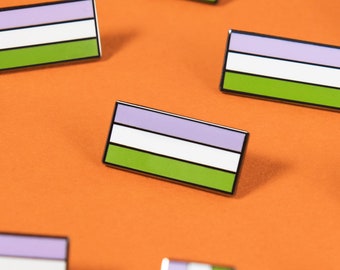 Genderqueer Flag Pin — Bigender Pride Enamel Badge Subtle NTrans Enby Androgyn Neutrois Gender Dysphoria Androgynous Pronoun Nonbinary