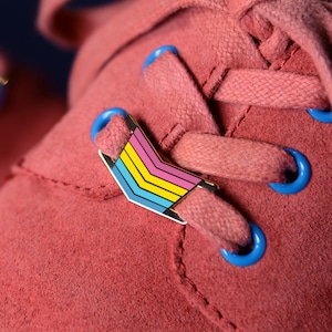 Pansexual Lace Locks — Small Subtle Gay Pride Shoelace Discreet Shoe Charm LGBTQ Pan Panromantic Omnisexual Gender Blind Love is Love Proud