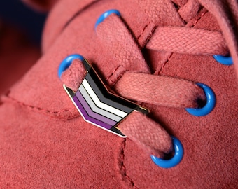 Asexual Lace Locks — Small Subtle Gay Pride Shoelace Shoe Charm Sneaker Pendant LGBT Gay Bisexual Biromantic Demisexual Queer Gift Present