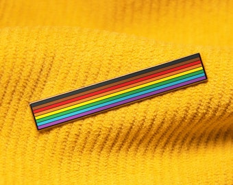 Long Inclusive Rainbow Flag Pin — Gay Pride LGBT Accessory Bisexual Lesbian Asexual Badge Philadelphia POC Qpoc Queer Wedding Gift Suit Tie