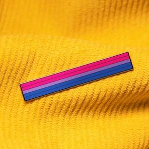 Longue épinglette drapeau bisexuelle — accessoire de fierté LGBT Gay pansexuel omnisexuel trans lesbien bracelet carte de mariage t-shirt boucles d'oreilles cadeau Sticker