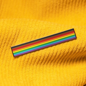 Long Inclusive Rainbow Flag Pin — Gay Pride LGBT Accessory Bisexual Lesbian Asexual Badge Philadelphia POC Qpoc Queer Wedding Gift Suit Tie