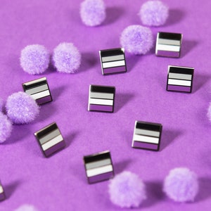 Mini Asexual Flag Pin — LGBT Pride Badge Stud Queer Ace Aromantic Demisexual Demiromantic Ring Gift Shirt Earrings Patch Bracelet Keyring