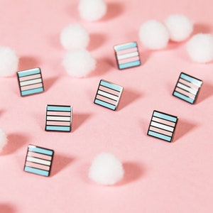 Mini Trans Flag Pin — LGBT Pride Badge Stud Transgender Ally Flag Small Tiny Nonbinary Support Protest They Them Pronoun Visibility Button