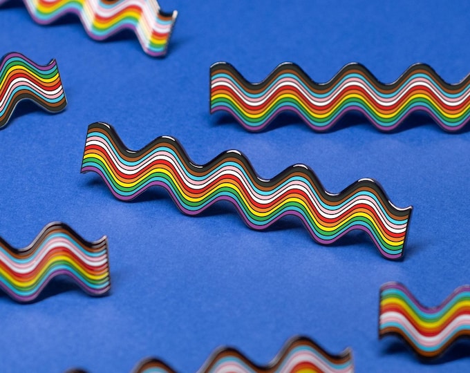 The Progress Rainbow Wave Pin