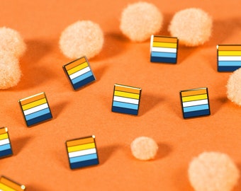 Sunset Aroace Mini Flag Pin — LGBT Pride Badge Stud Queer Ace Aromantic Demisexual Demiromantic Gift Shirt Earrings Patch Bracelet Keyring
